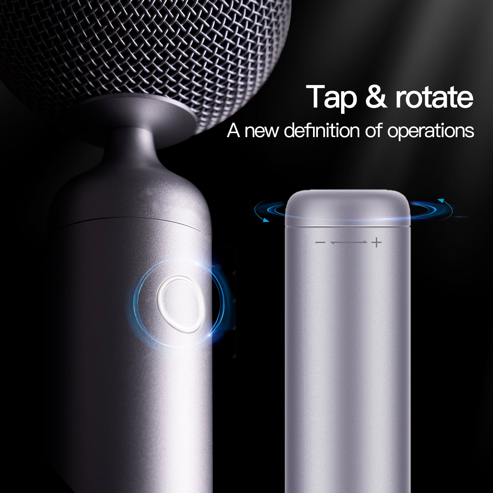 Iconic Bluetooth Karaoke Microphone, Rechargeable Microphone and Speaker  with Smartphone Holder