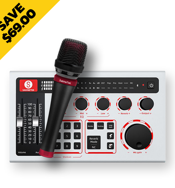 SabineTek SabineCast Bluetooth Sound Card Mixing Console and Condenser Microphone - Sabinetek Official Store