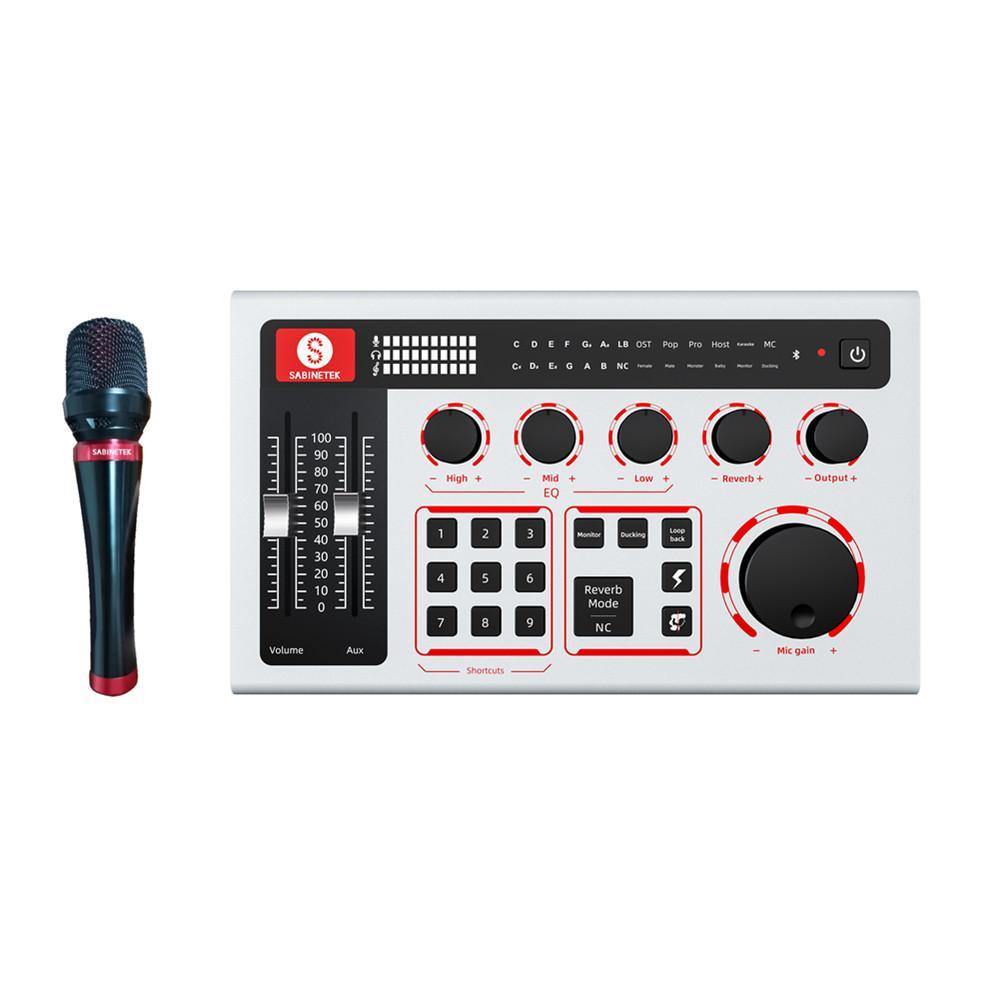SabineTek SabineCast Bluetooth Sound Card Mixing Console and Condenser Microphone,SabineCast