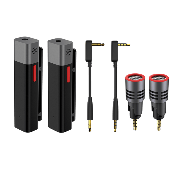 Sabinetek Smartmike+™ Pack with Audio Aux Cable and Unidirectional Mic, Black / Unidirectional Mic*2